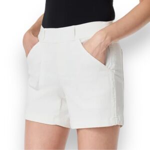 Spanx Twill Stretch Shorts 4” With Pockets Crisp White